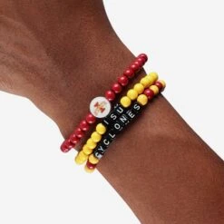 FOCO Iowa State Cyclones 3 Pack Beaded Friendship Bracelet -Fashion General Store BRMNNC3PKFRIOS g4