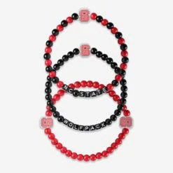 FOCO NC State Wolfpack 3 Pack Beaded Friendship Bracelet