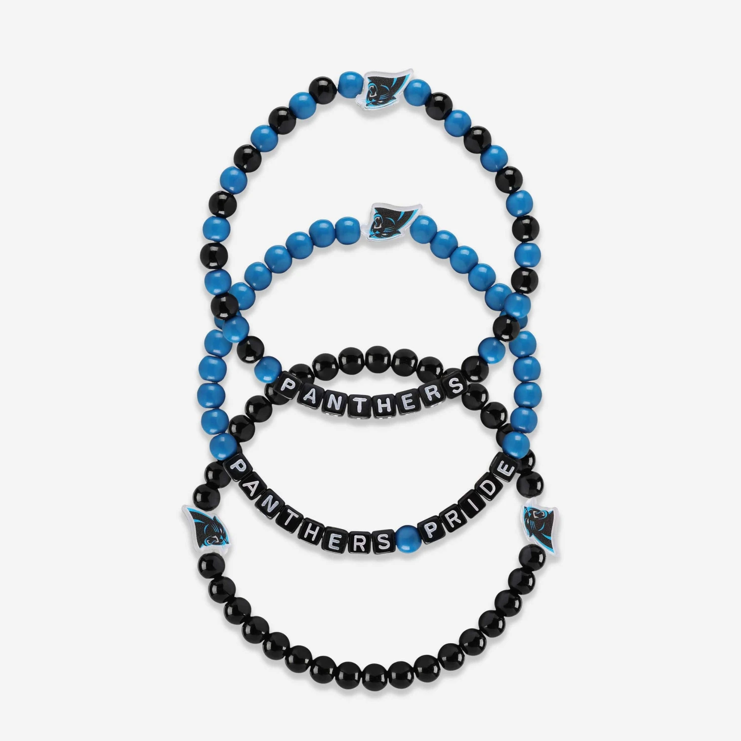FOCO Carolina Panthers 3 Pack Beaded Friendship Bracelet 1 FOCO Carolina Panthers 3 Pack Beaded Friendship Bracelet