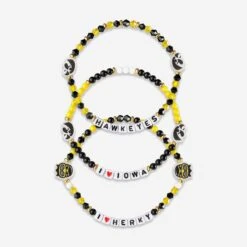 FOCO Iowa Hawkeyes 3 Pack Friendship Bracelet
