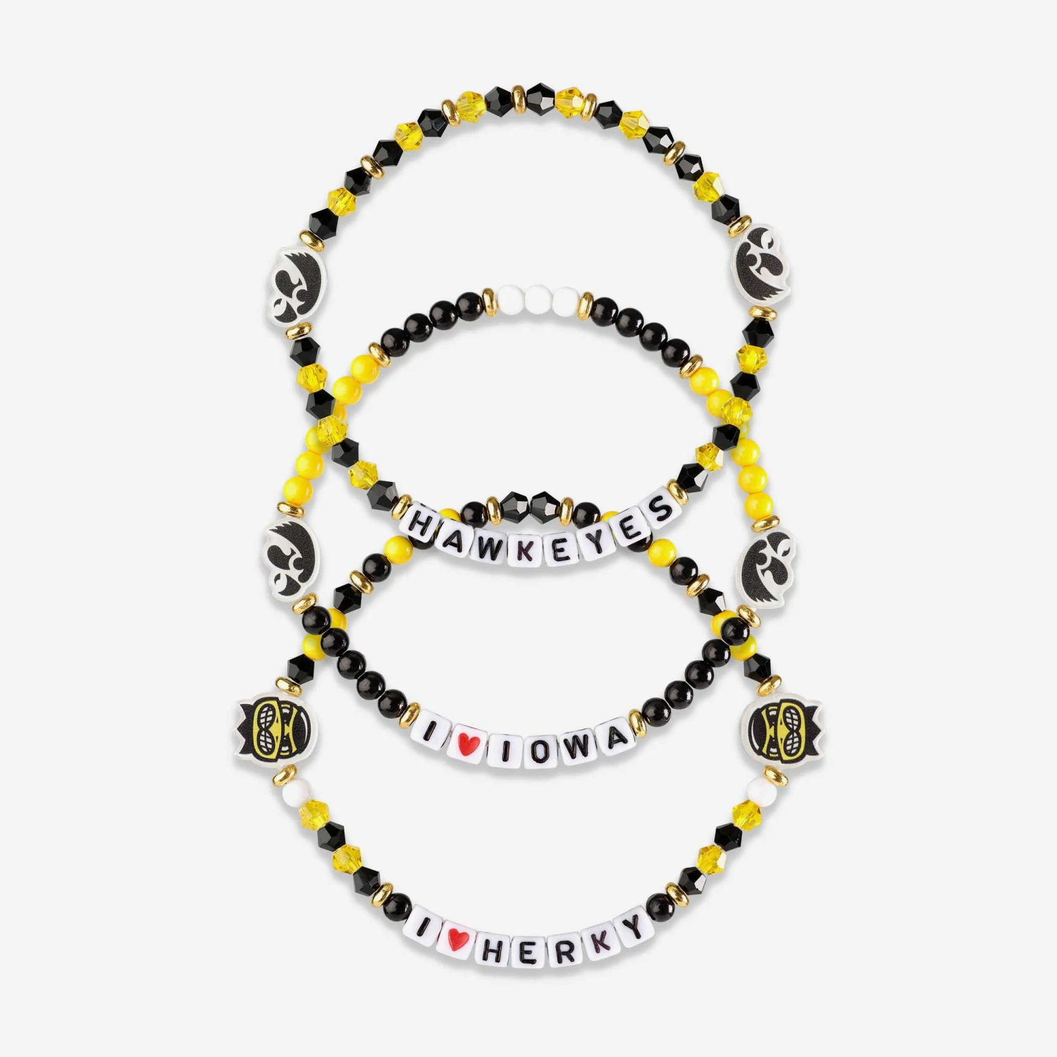 FOCO Iowa Hawkeyes 3 Pack Friendship Bracelet 1 FOCO Iowa Hawkeyes 3 Pack Friendship Bracelet