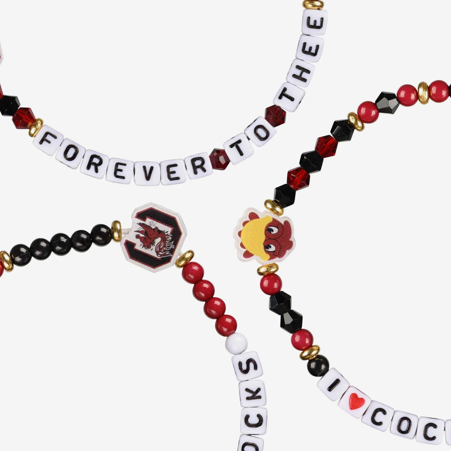FOCO South Carolina Gamecocks 3 Pack Friendship Bracelet 2 FOCO South Carolina Gamecocks 3 Pack Friendship Bracelet - Image 2