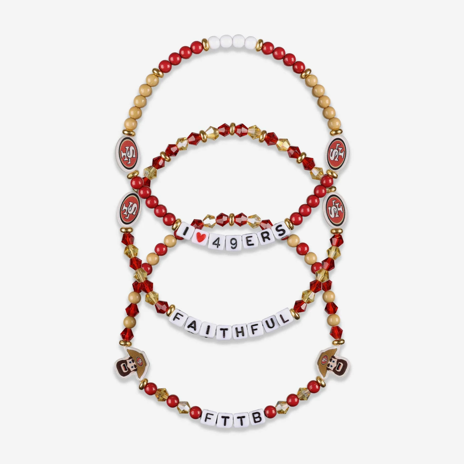 FOCO San Francisco 49ers 3 Pack Friendship Bracelet 1 FOCO San Francisco 49ers 3 Pack Friendship Bracelet
