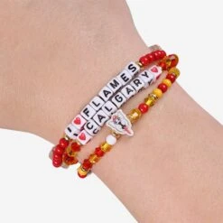 FOCO Calgary Flames 3 Pack Friendship Bracelet 7 FOCO Calgary Flames 3 Pack Friendship Bracelet -Fashion General Store BRNH3PKFRCFM g4