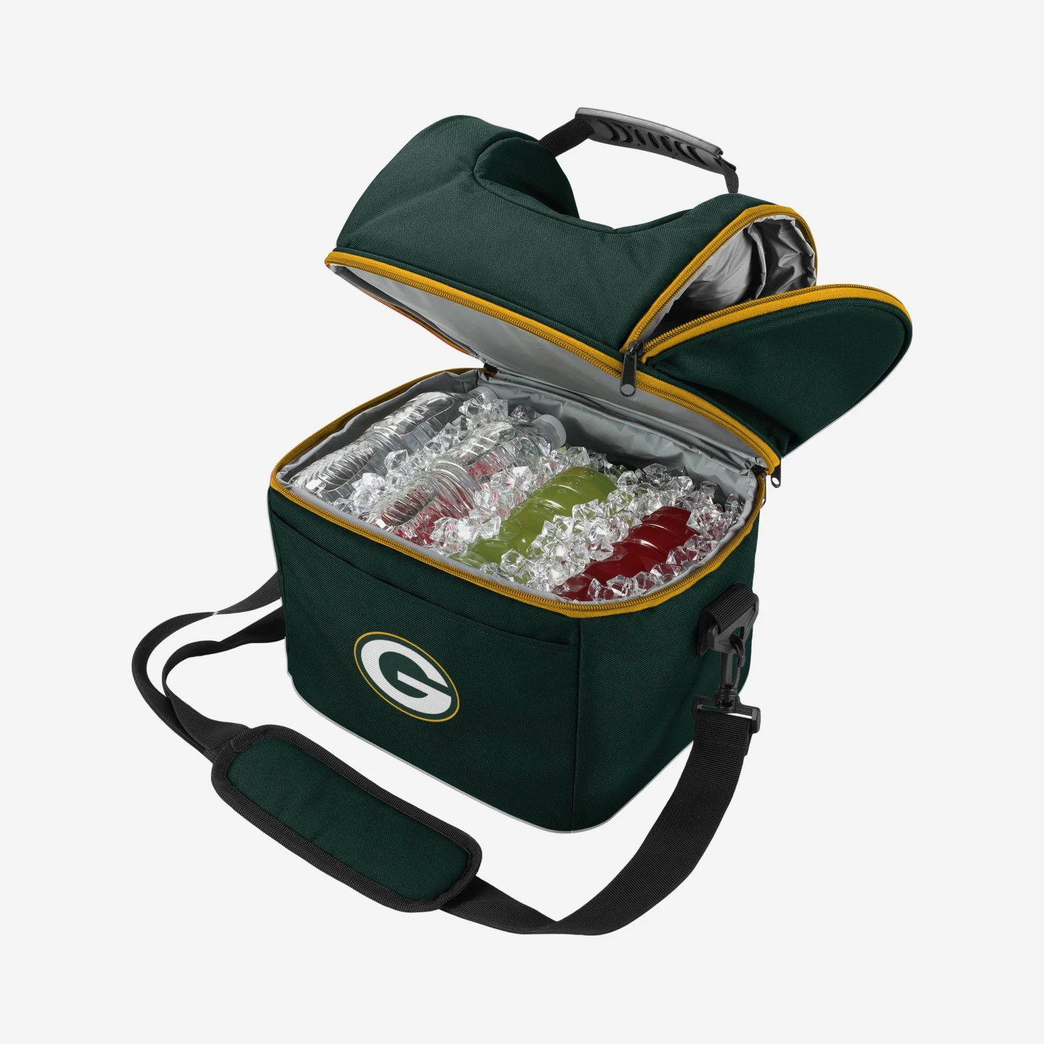 FOCO Green Bay Packers Solid Double Compartment Cooler 3 FOCO Green Bay Packers Solid Double Compartment Cooler - Image 3