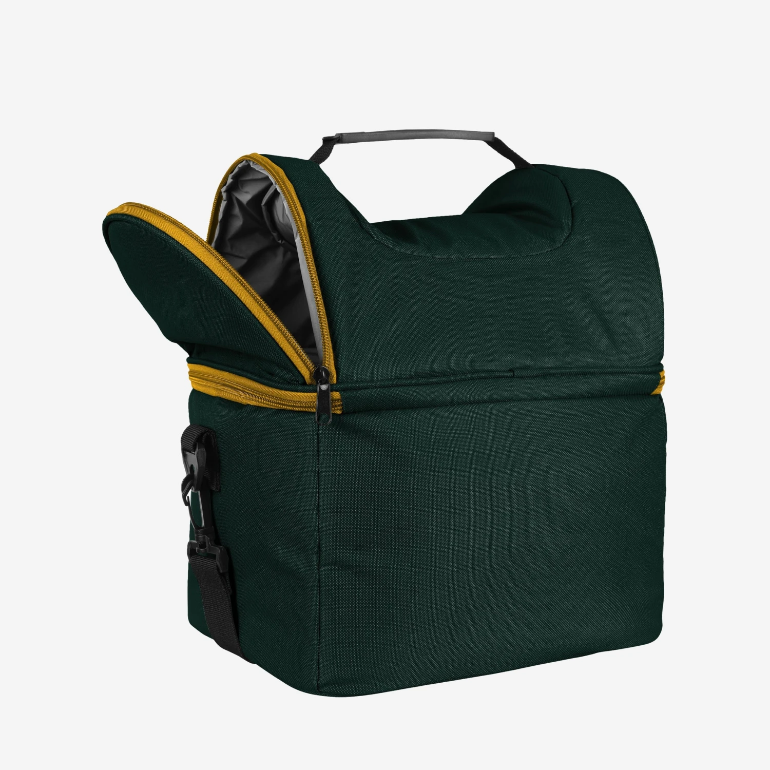 FOCO Green Bay Packers Solid Double Compartment Cooler 4 FOCO Green Bay Packers Solid Double Compartment Cooler - Image 4