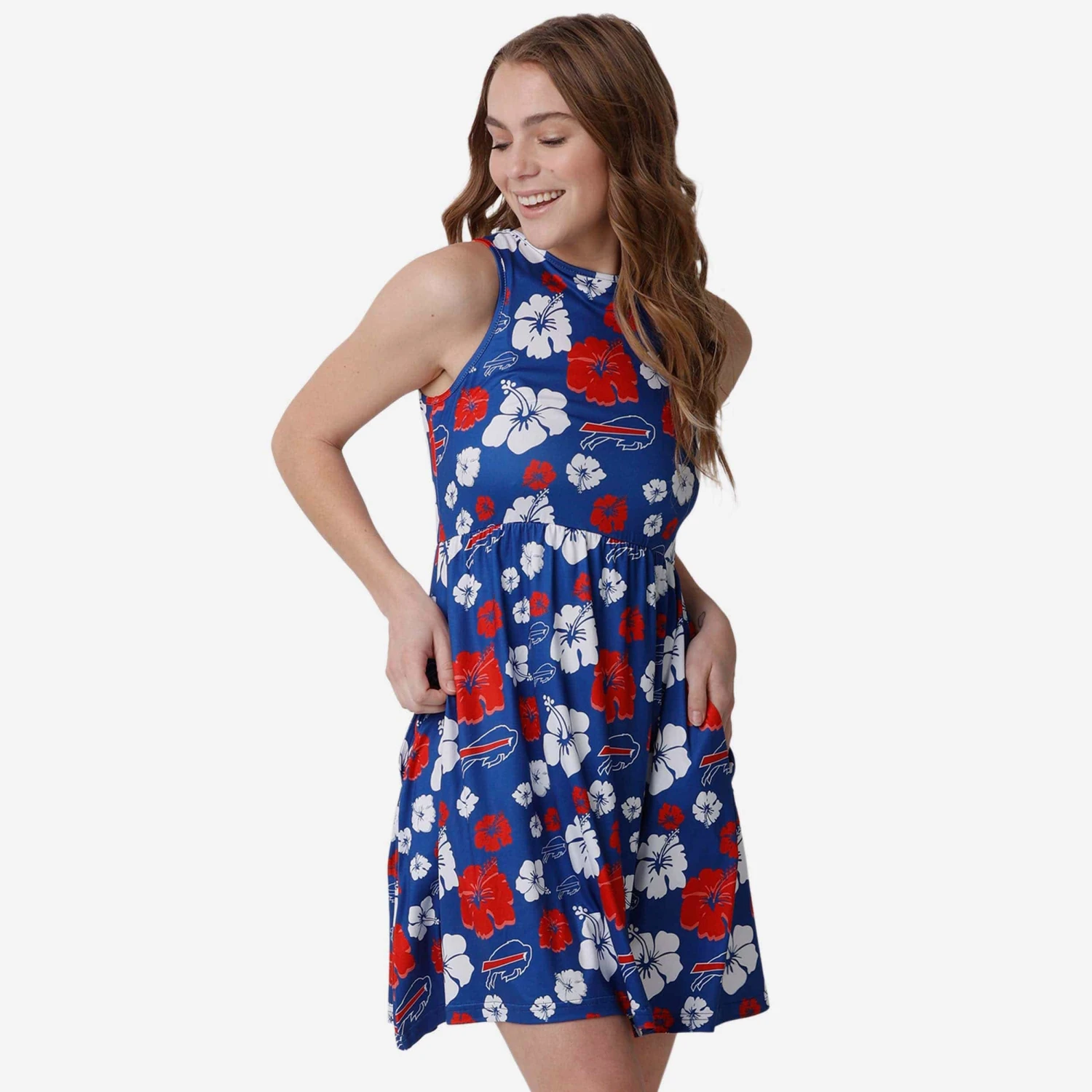 FOCO Buffalo Bills Womens Fan Favorite Floral Sundress 1 FOCO Buffalo Bills Womens Fan Favorite Floral Sundress