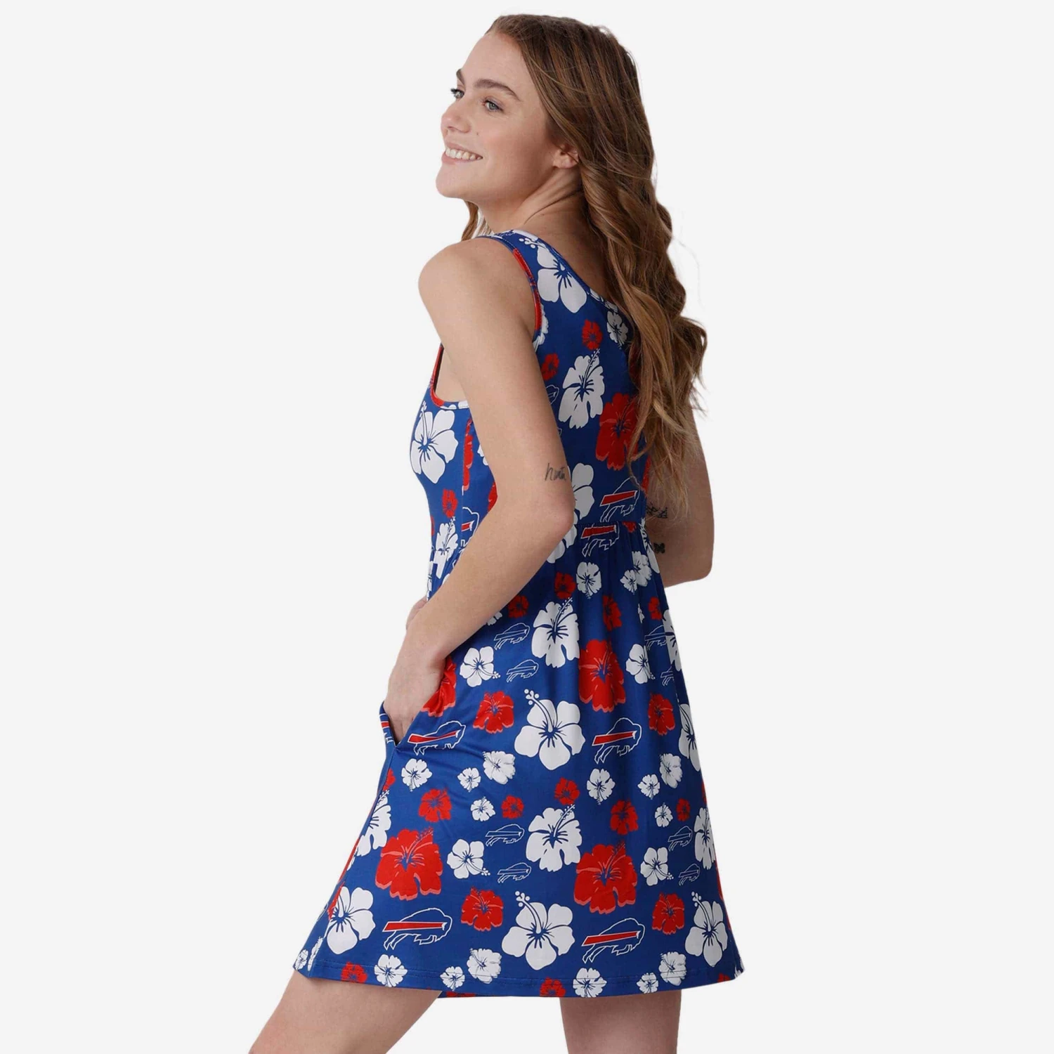 FOCO Buffalo Bills Womens Fan Favorite Floral Sundress 2 FOCO Buffalo Bills Womens Fan Favorite Floral Sundress - Image 2