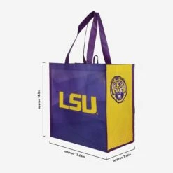FOCO LSU Tigers 4 Pack Reusable Shopping Bag -Fashion General Store EW729NC4PKLSU g3