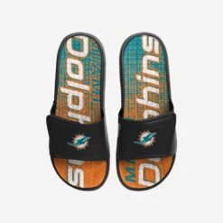 FOCO Miami Dolphins Gradient Wordmark Gel Slide