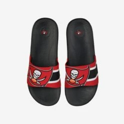 FOCO Tampa Bay Buccaneers Striped Big Logo Raised Slide