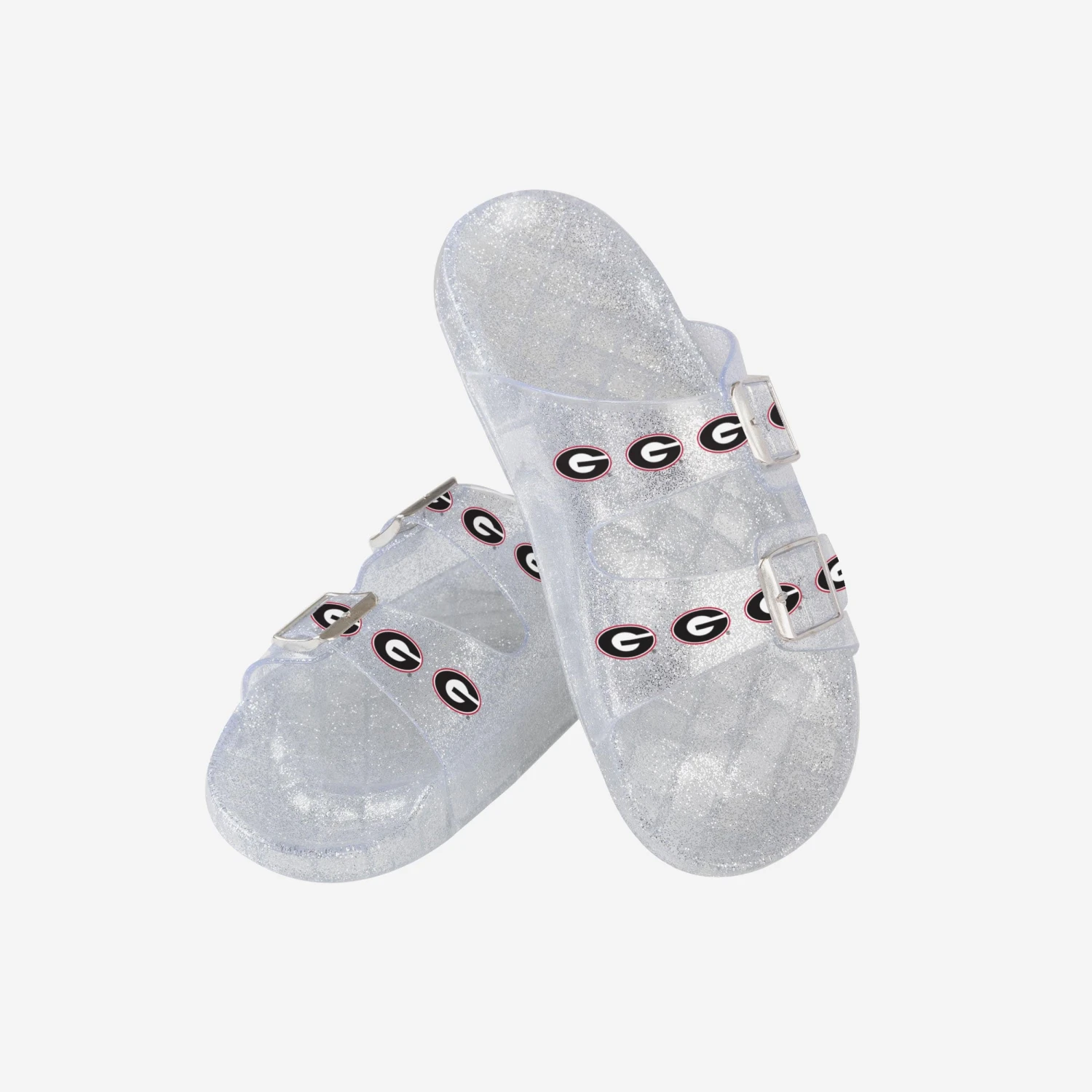 FOCO Georgia Bulldogs Womens Glitter Double Buckle Sandal 3 FOCO Georgia Bulldogs Womens Glitter Double Buckle Sandal - Image 3