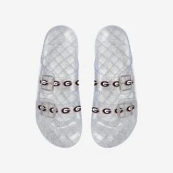 FOCO Georgia Bulldogs Womens Glitter Double Buckle Sandal