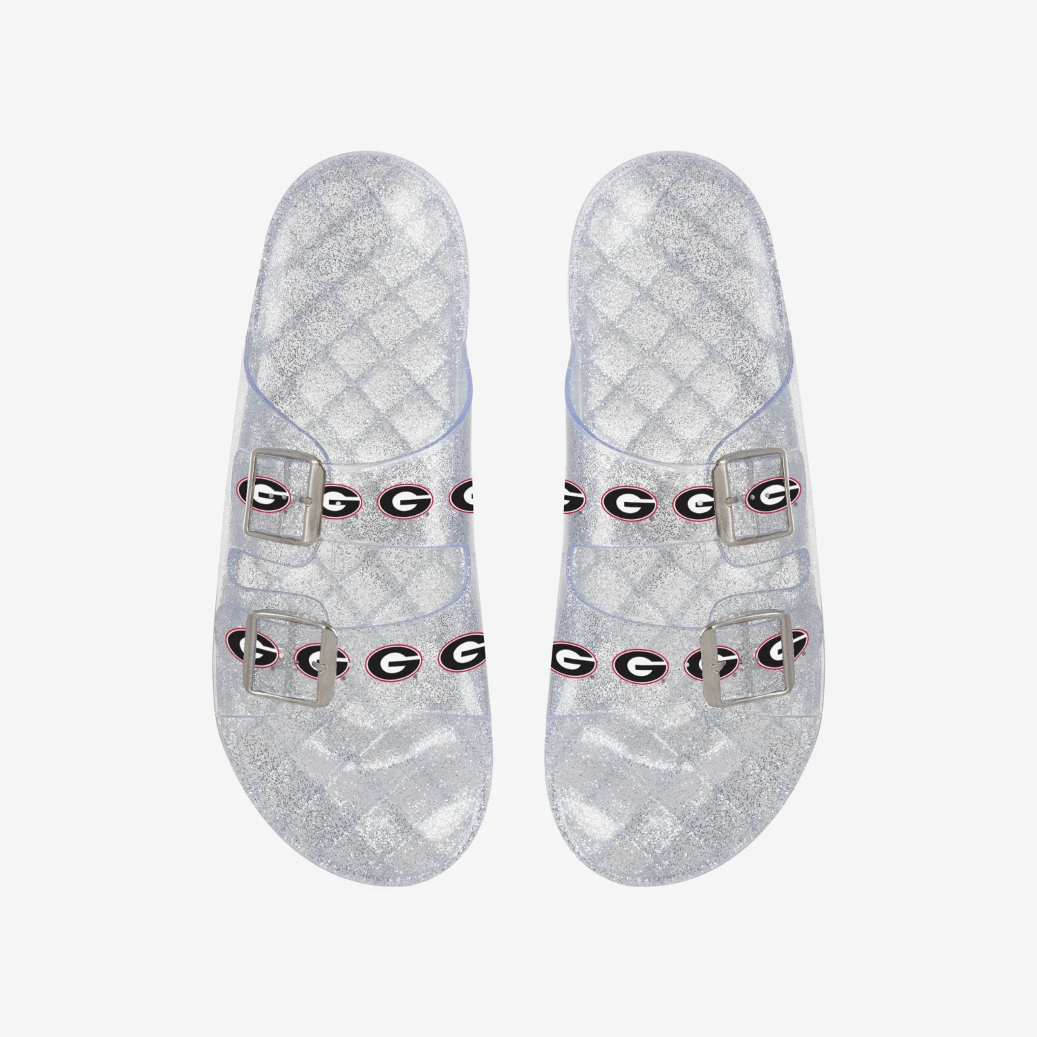 FOCO Georgia Bulldogs Womens Glitter Double Buckle Sandal 1 FOCO Georgia Bulldogs Womens Glitter Double Buckle Sandal