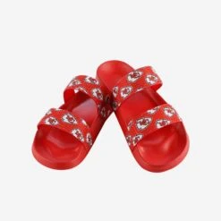 FOCO Kansas City Chiefs Womens Double Strap Shimmer Sandal -Fashion General Store FFWMNFDBSTRNKC g3