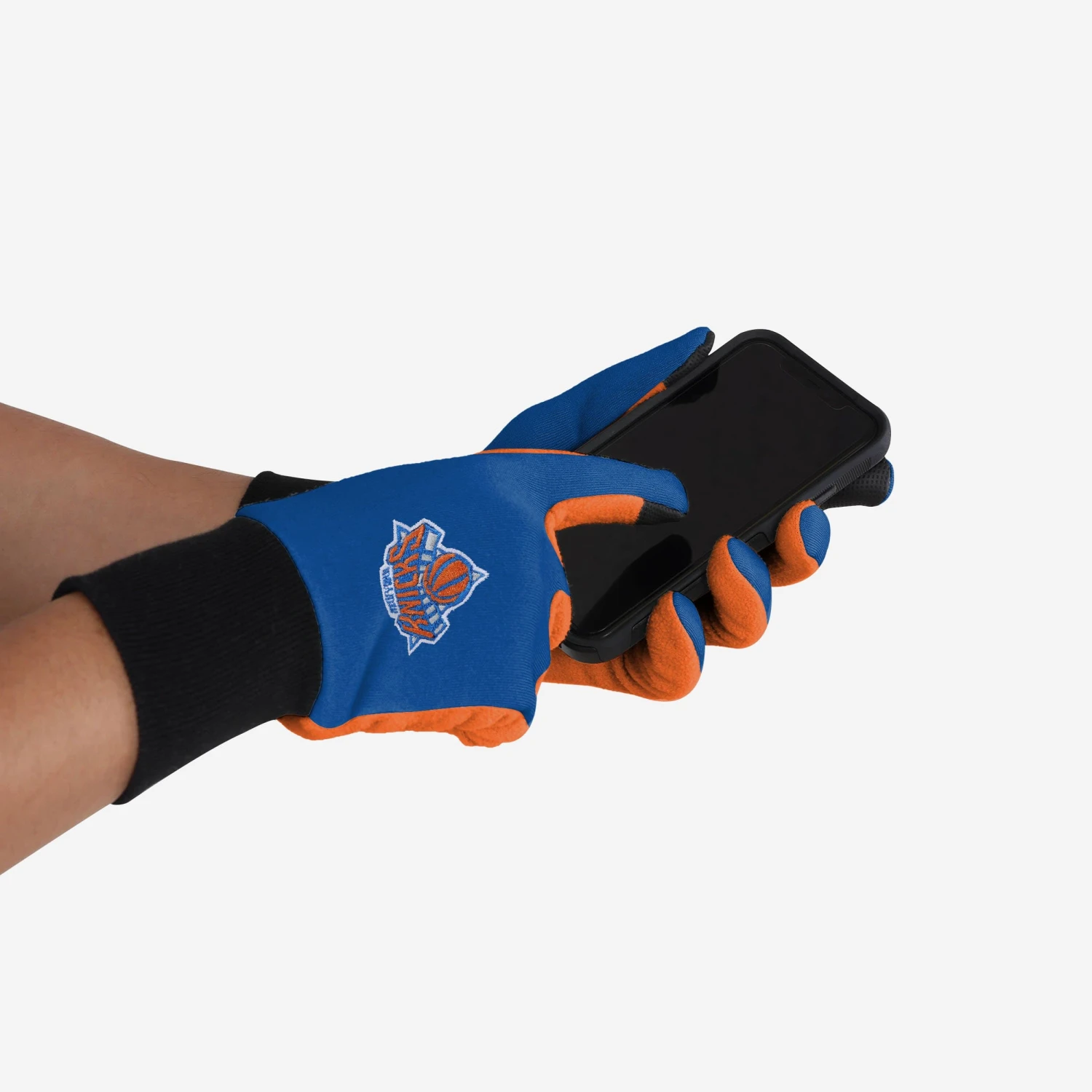 FOCO New York Knicks Colored Texting Utility Gloves 2 FOCO New York Knicks Colored Texting Utility Gloves - Image 2
