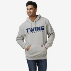 FOCO Minnesota Twins Gray Woven Hoodie