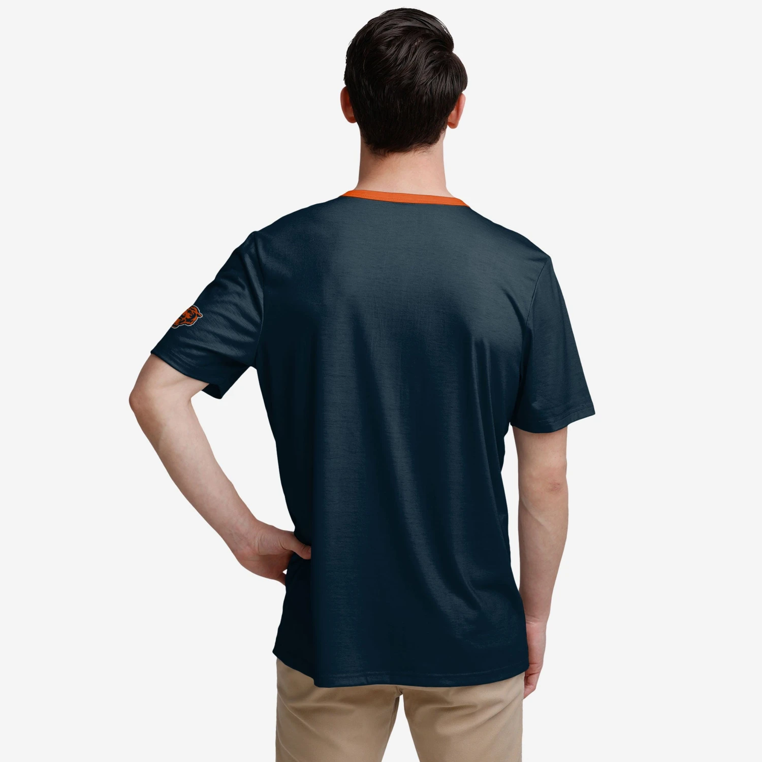 FOCO Chicago Bears Solid Wordmark Short Sleeve Henley 2 FOCO Chicago Bears Solid Wordmark Short Sleeve Henley - Image 2