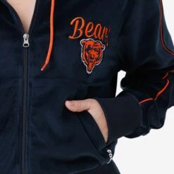 FOCO Chicago Bears Womens Velour Zip Up Top -Fashion General Store JKTWMNFVLRZUCB g3