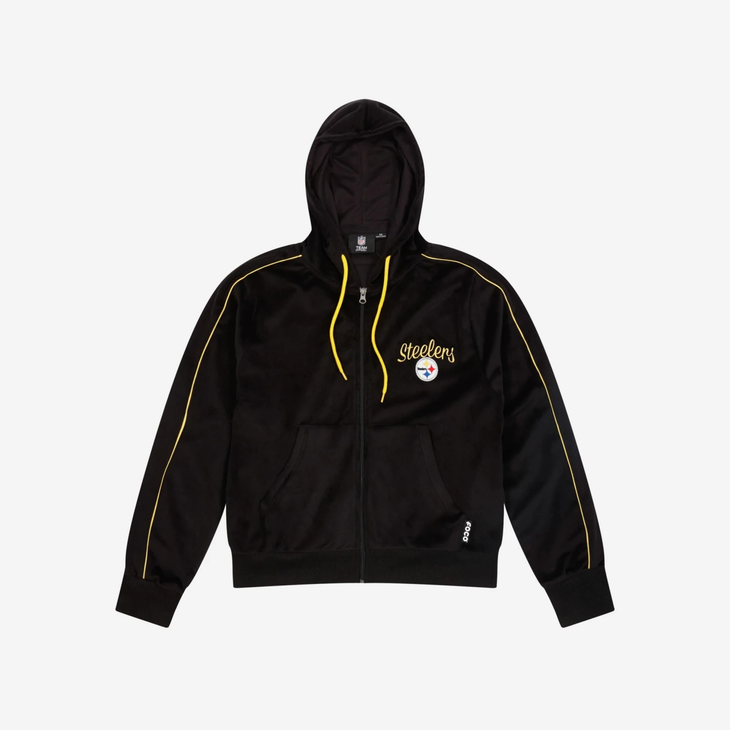 FOCO Pittsburgh Steelers Womens Velour Zip Up Top 4 FOCO Pittsburgh Steelers Womens Velour Zip Up Top - Image 4