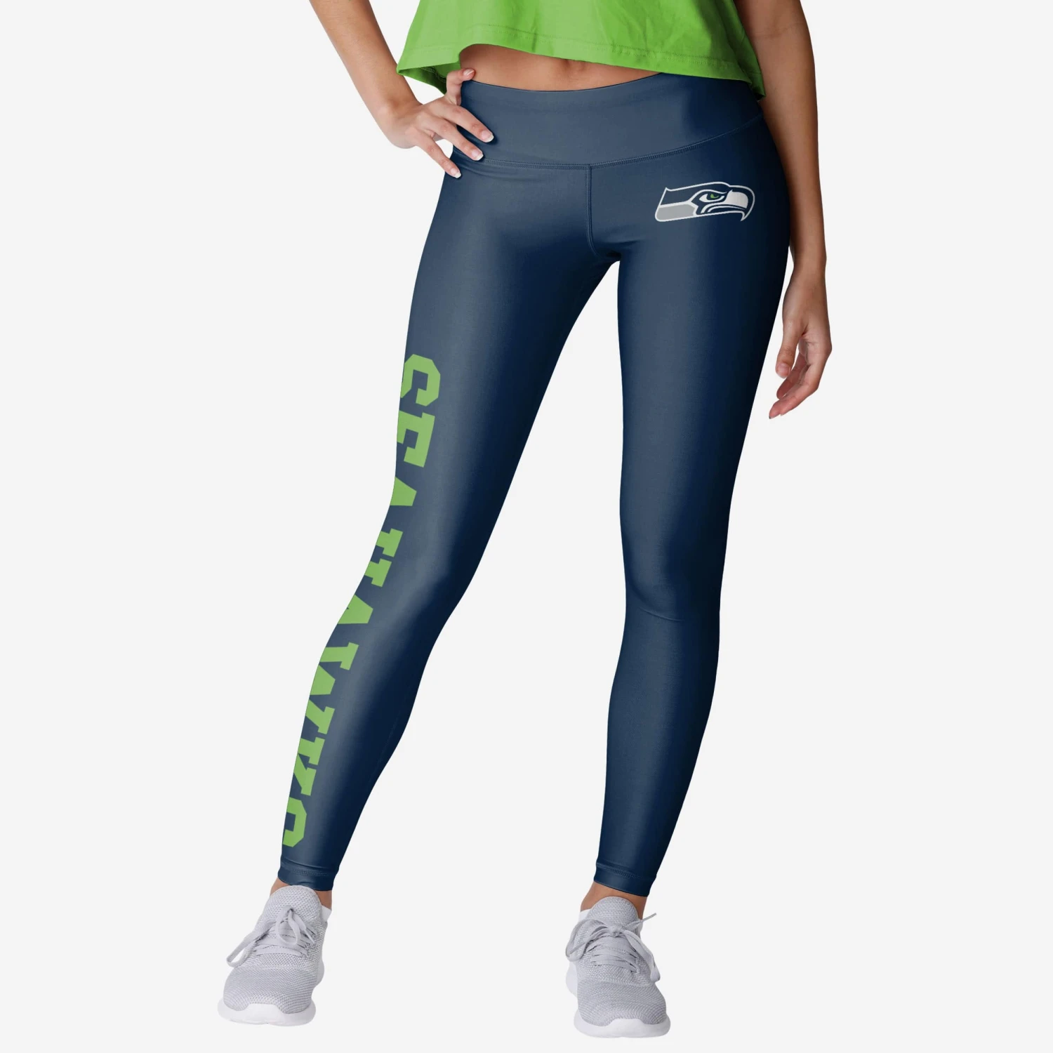 FOCO Seattle Seahawks Womens Solid Big Wordmark Legging 1 FOCO Seattle Seahawks Womens Solid Big Wordmark Legging