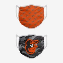 FOCO Baltimore Orioles Clutch 2 Pack Face Cover