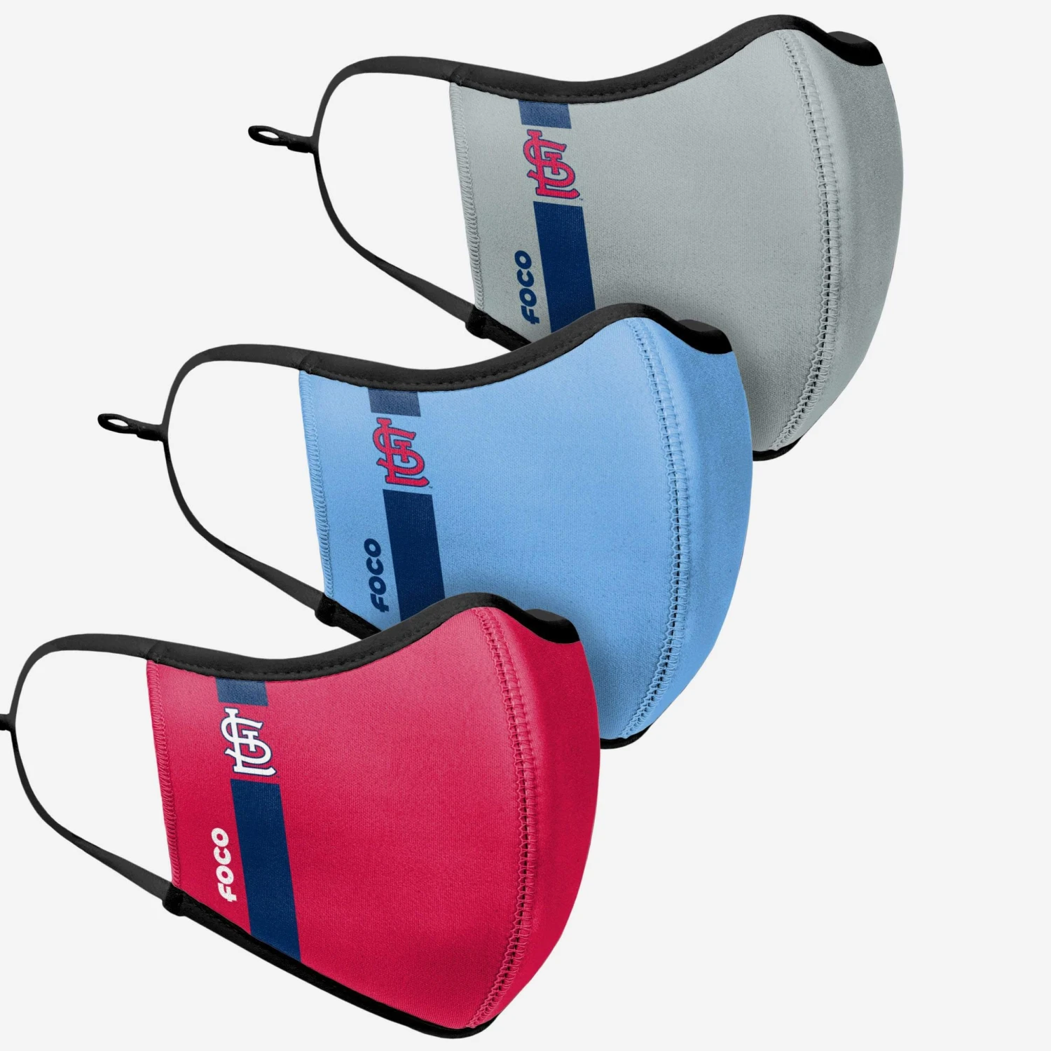 FOCO St Louis Cardinals Sport 3 Pack Face Cover 3 FOCO St Louis Cardinals Sport 3 Pack Face Cover - Image 3