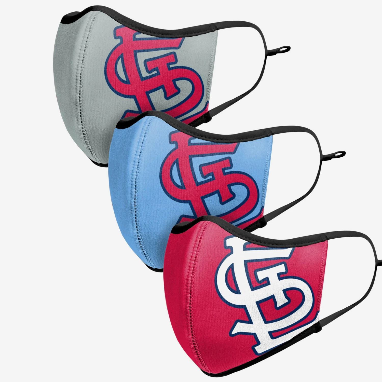 FOCO St Louis Cardinals Sport 3 Pack Face Cover 4 FOCO St Louis Cardinals Sport 3 Pack Face Cover - Image 4
