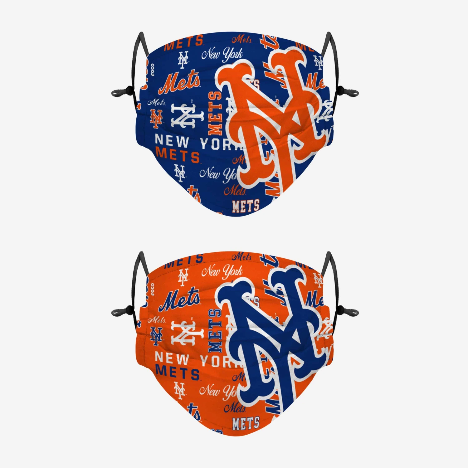 FOCO New York Mets Logo Rush Adjustable 2 Pack Face Cover 1 FOCO New York Mets Logo Rush Adjustable 2 Pack Face Cover