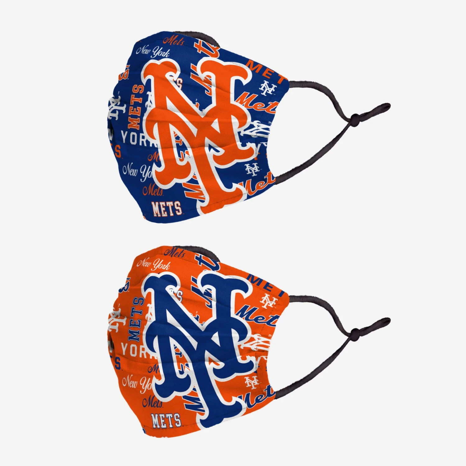 FOCO New York Mets Logo Rush Adjustable 2 Pack Face Cover 2 FOCO New York Mets Logo Rush Adjustable 2 Pack Face Cover - Image 2