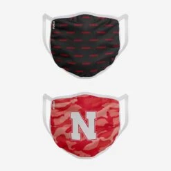 FOCO Nebraska Cornhuskers Clutch 2 Pack Face Cover