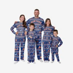 FOCO New York Mets Mens Ugly Pattern Family Holiday Pajamas -Fashion General Store PJSETMB21USNM g3