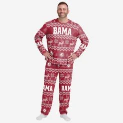 FOCO Alabama Crimson Tide Mens Ugly Pattern Family Holiday Pajamas