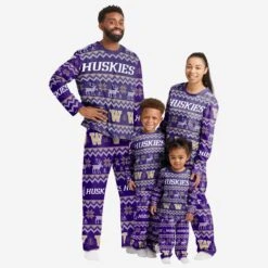 FOCO Washington Huskies Mens Ugly Pattern Family Holiday Pajamas -Fashion General Store PJSETNC21USWA g3