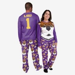 FOCO Mike The Tiger LSU Tigers Mascot Pajamas 5 FOCO Mike The Tiger LSU Tigers Mascot Pajamas -Fashion General Store PJSETNCMSLSU g3