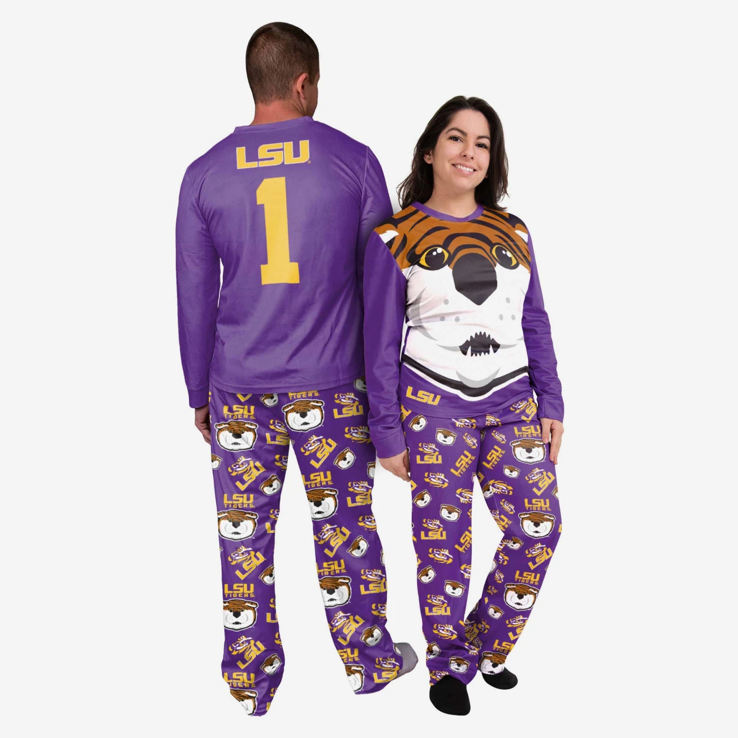 FOCO Mike The Tiger LSU Tigers Mascot Pajamas 3 FOCO Mike The Tiger LSU Tigers Mascot Pajamas - Image 3