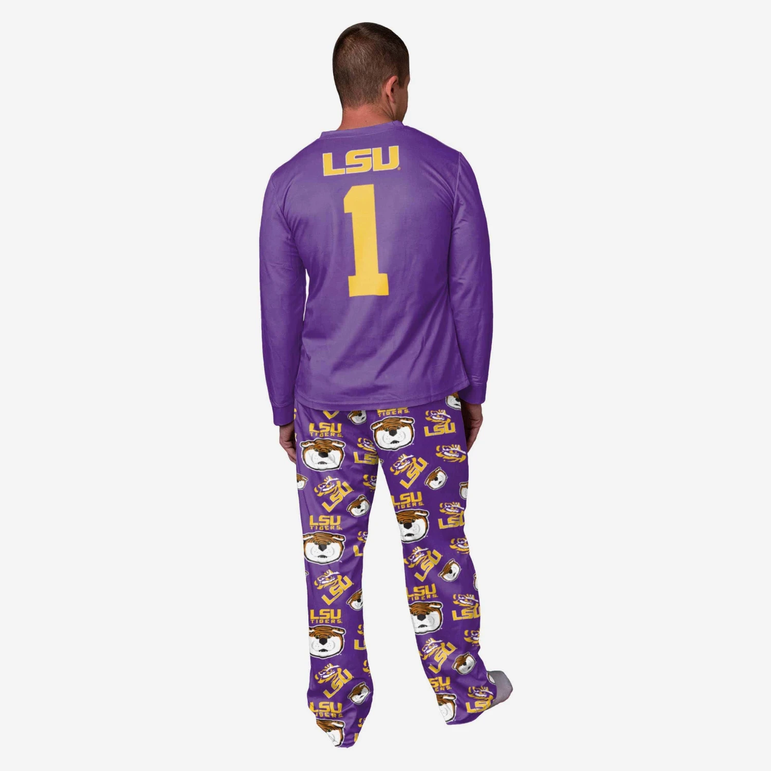 FOCO Mike The Tiger LSU Tigers Mascot Pajamas 2 FOCO Mike The Tiger LSU Tigers Mascot Pajamas - Image 2