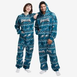 FOCO Philadelphia Eagles Ugly Pattern One Piece Pajamas