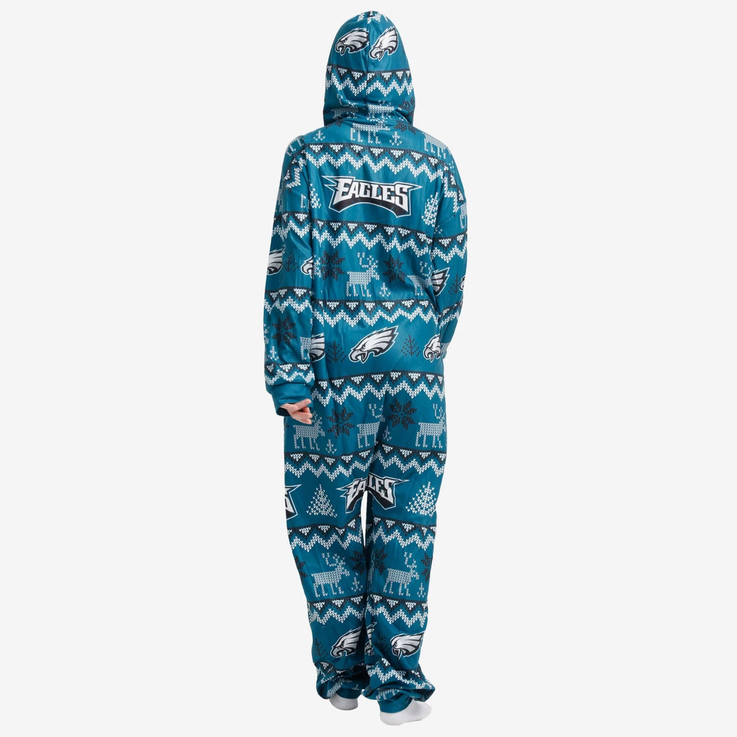 FOCO Philadelphia Eagles Ugly Pattern One Piece Pajamas 2 FOCO Philadelphia Eagles Ugly Pattern One Piece Pajamas - Image 2