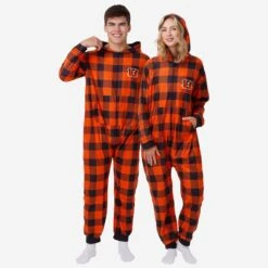 FOCO Cincinnati Bengals Plaid One Piece Pajamas
