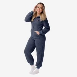 FOCO New England Patriots Womens Sherpa One Piece Pajamas