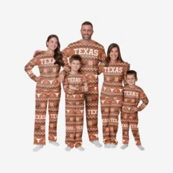 FOCO Texas Longhorns Womens Ugly Pattern Family Holiday Pajamas -Fashion General Store PJSETWMNC21USTX g3