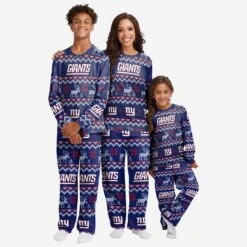 FOCO New York Giants Womens Ugly Pattern Family Holiday Pajamas -Fashion General Store PJSETWMNF21USNG g3