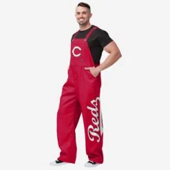 FOCO Cincinnati Reds Mens Big Logo Bib Overalls