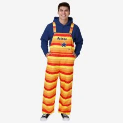 FOCO Houston Astros Mens Throwback Thematic Bib Overalls