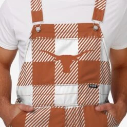FOCO Texas Longhorns Mens Plaid Bib Overalls -Fashion General Store PNTNCBFPDOATX g4