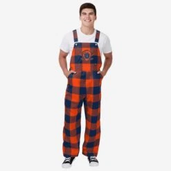 FOCO Virginia Cavaliers Mens Plaid Bib Overalls
