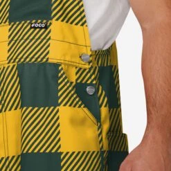 FOCO Green Bay Packers Mens Plaid Bib Overalls -Fashion General Store PNTNFBFPDOAGP g5