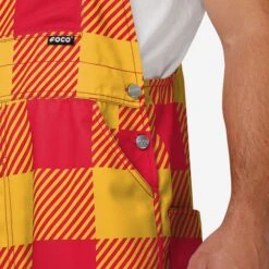 FOCO Kansas City Chiefs Mens Plaid Bib Overalls -Fashion General Store PNTNFBFPDOAKC g5