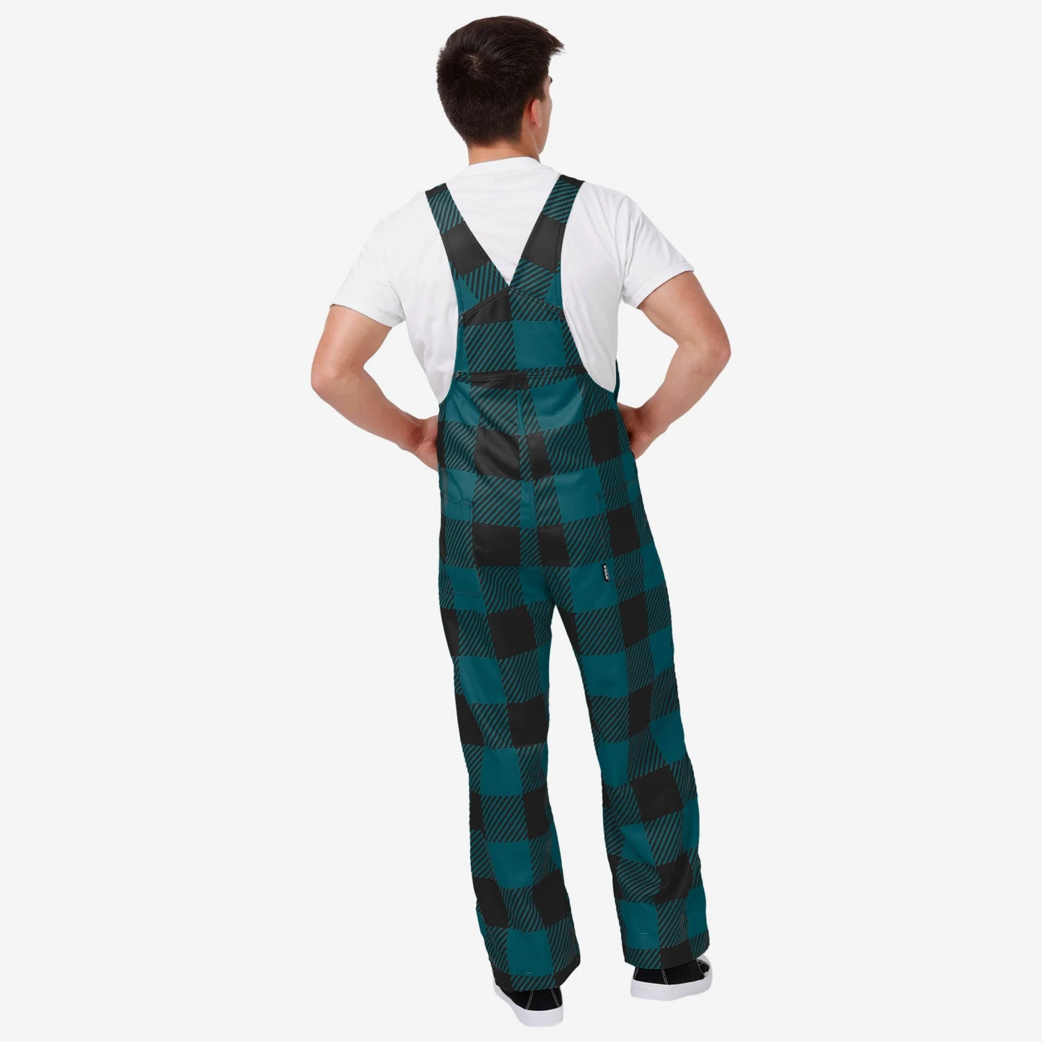 FOCO Philadelphia Eagles Mens Plaid Bib Overalls 2 FOCO Philadelphia Eagles Mens Plaid Bib Overalls - Image 2